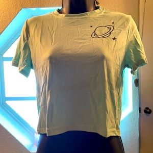 New Mint Green Planet Crop Top